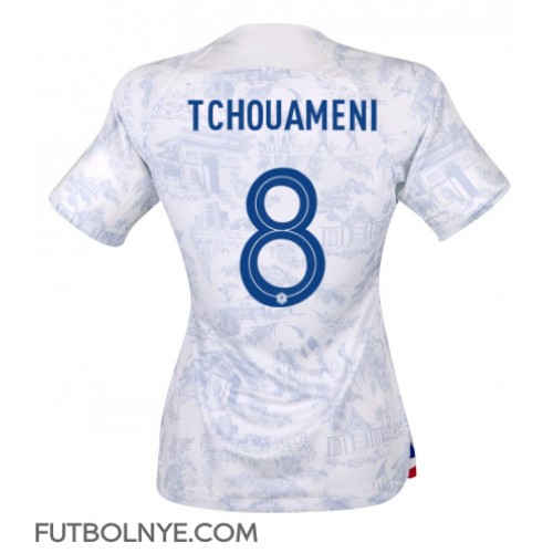 Camiseta Francia Aurelien Tchouameni #8 Visitante Equipación para mujer Mundial 2022 manga corta